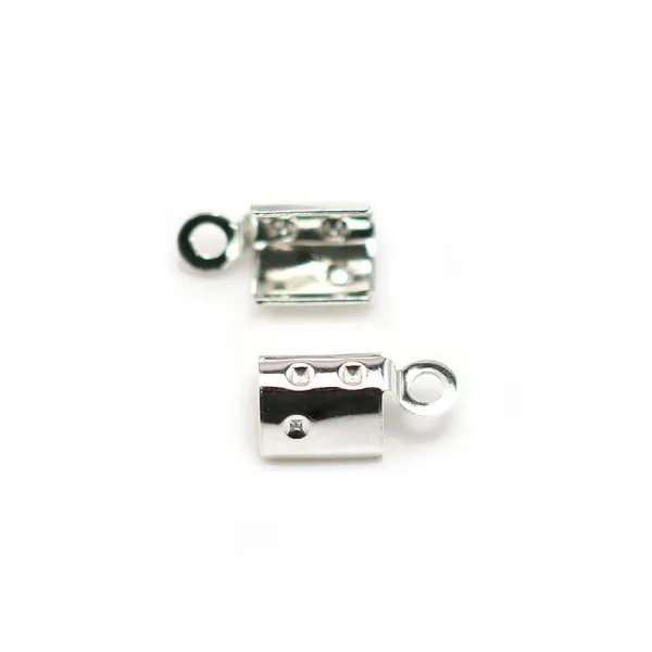 Tip clamp in 925 silver, for cord and lace, 3mm x 4pcs
