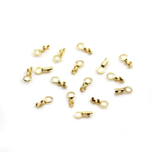 Embout mini-pince en argent 925 doré à l'or fin, pour fil 0.5mm x 6pcs