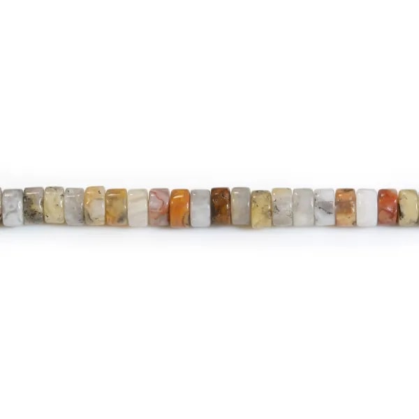 Agate crazy, en forme de rondelle Heishi 2x4mm x 40cm