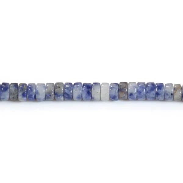 Jaspe de tache bleue, en forme de rondelle Heishi 2x4mm x 40cm