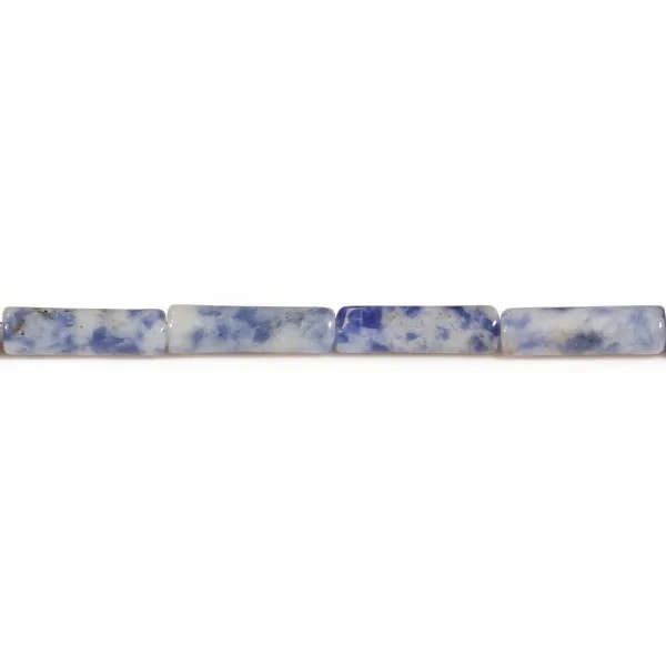 Jaspe de tache bleue, en forme de tube 4x13mm x 40cm