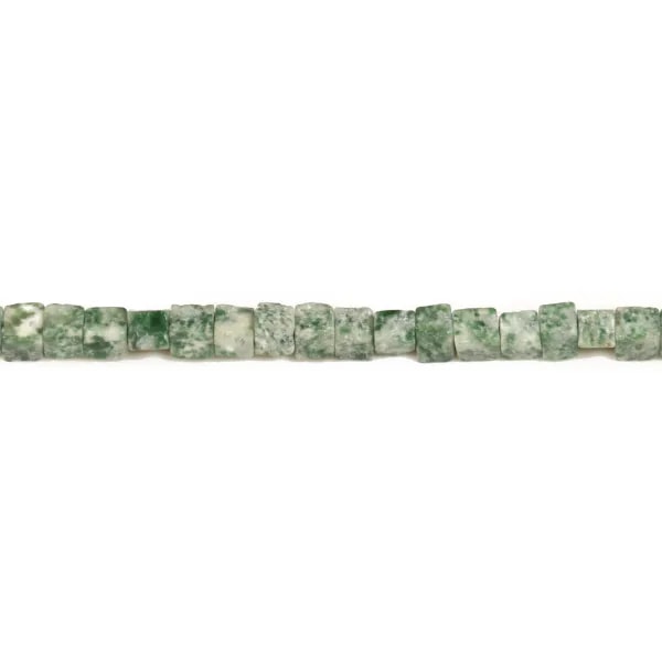 Jaspe de tache verte, en forme de cube, 4mm x 40cm