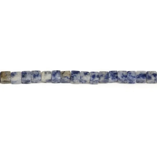 Jaspe de tache bleue, en forme de cube, 4mm x 40cm