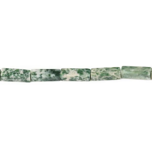 Jaspe de tache verte, en forme de rectangle 4x13mm x 40cm