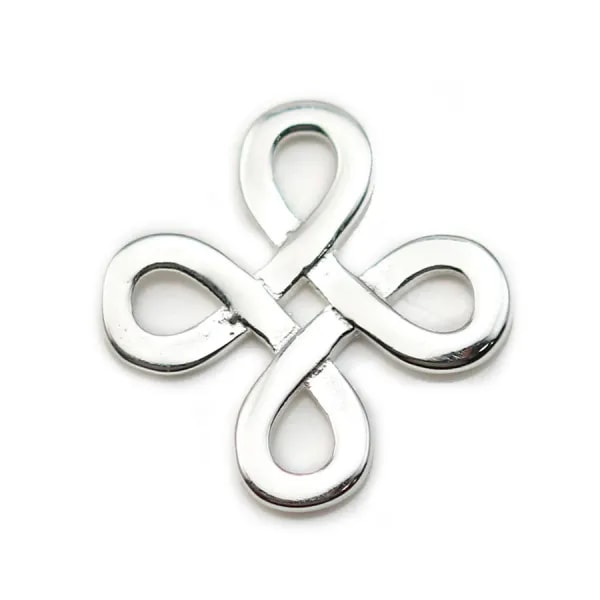 Estampe en argent 925, en forme de noeud chinois, 11.8mm x 1pc
