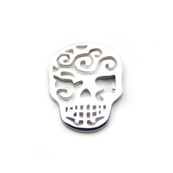 925 streling silver skull open stitch 13x16mm  x 1pc