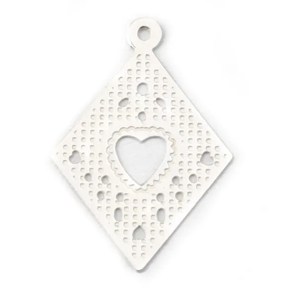  intercalaire rhombe18x13mm Argent  925 x 2 pc