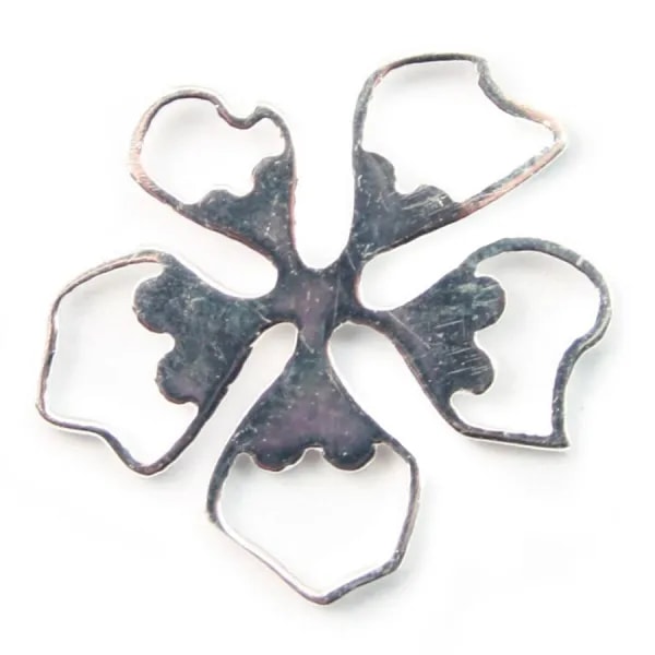 Argent 925 intercalaire Fleur ajouté 16x14 mm x 1pc