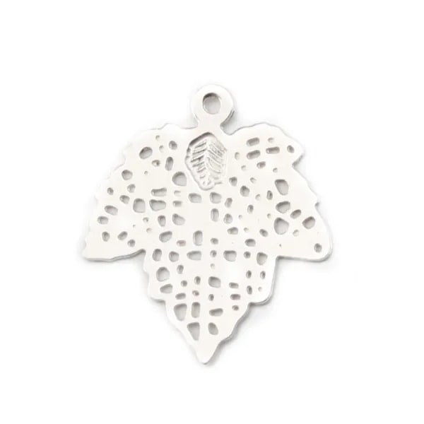 Breloque feuille Ajouté12x15 mm Argent  925 x 2 pc