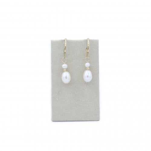 Boucle d’oreille en gold filled & perles de culture d'eau douce x 2pcs
