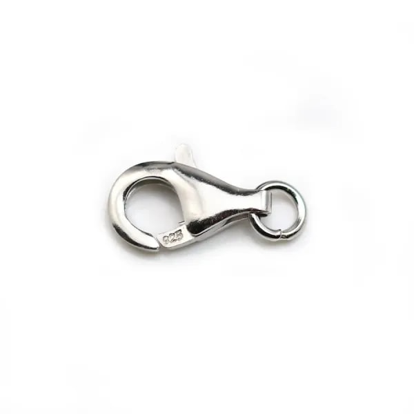  ARG 925 Rhodié Fermoir Mousqueton 13mm x 1pc