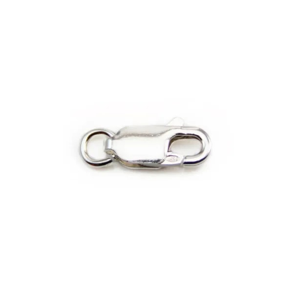 Oval lobster clasp, 925 silver 5x12.5mm x 1 pcs 
