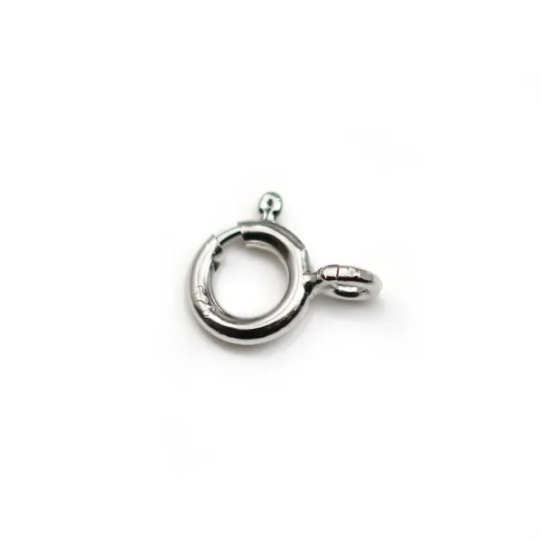 Fermoir à Ressort,  Argent 925 Rhodié 7mm x 1pc