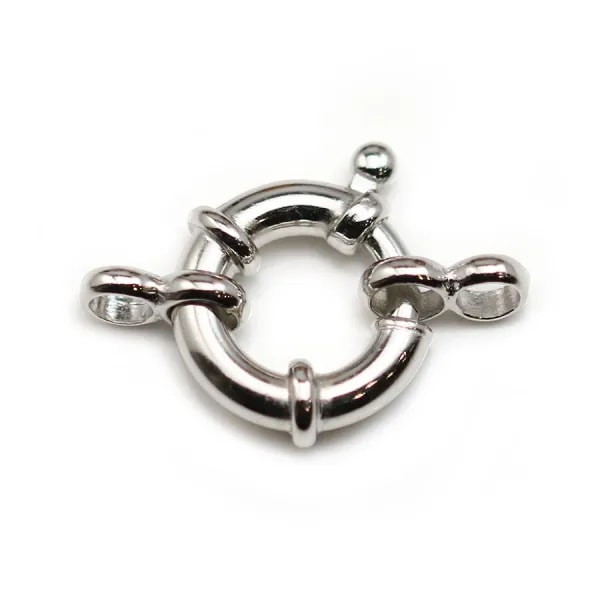 Fermoir à ressort, Argent 925 Rhodié 14mm x 1pc