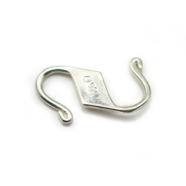 sterling silver 925 FERMOIR 15x8mm x 2PCS