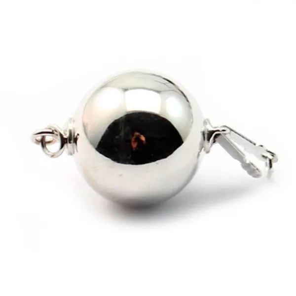 Argent 925 RHODIE Fermoir soufflet  rond 16mm x 1pc  