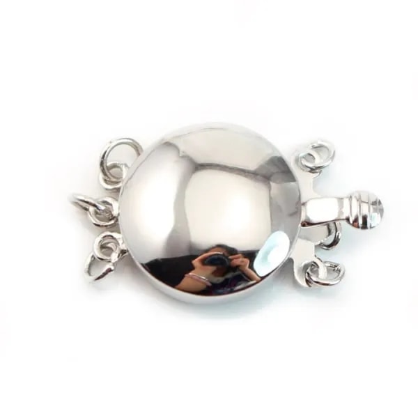 Fermoir Cabochon Rond Argent 925 16mm x 1pc