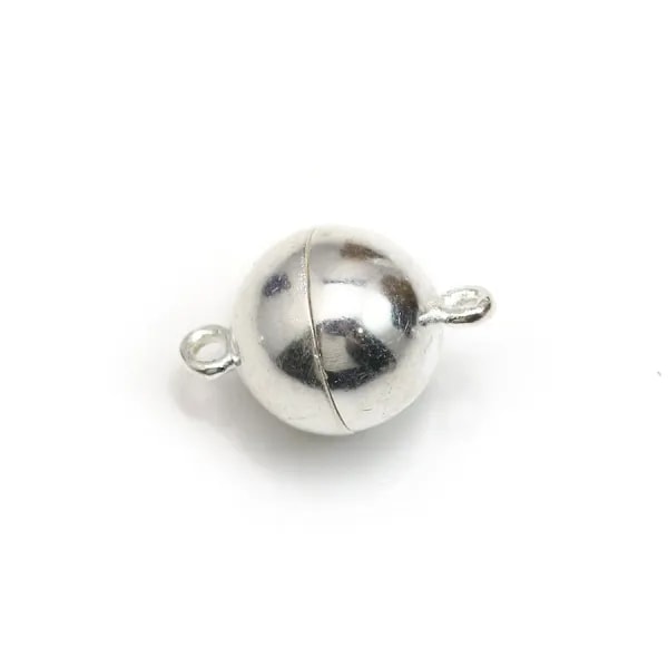 Fermoir aimanté, de forme ronde, en argent 925, mesurant 10mm x 1pc