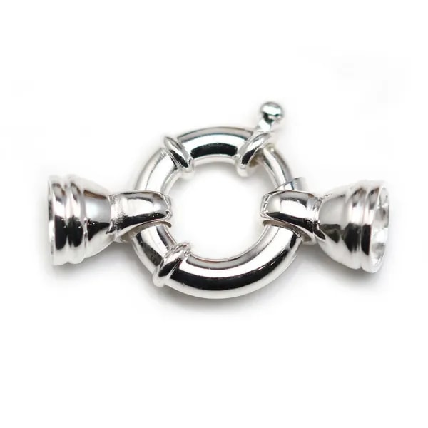 Argent 925 Fermoir a ressort 16x30mm boué  6.5mm x 1pc  