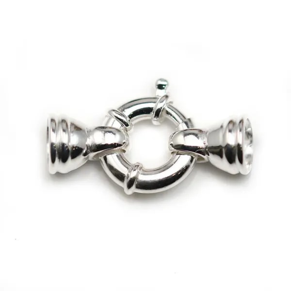 Argent 925 Fermoir a ressort 16x30mm boué  6.5mm x 1pc  