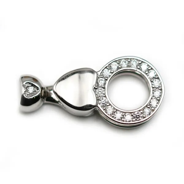 Fermoir with  zircon 15x32mm  x 1pc