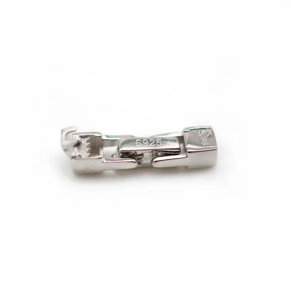 Fermoir crochet en argent 925 rhodié, 4.5x18mm x 1pc