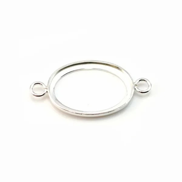 Intercalaire support ovale à coller, argent 925, 13x18mm x 1pc