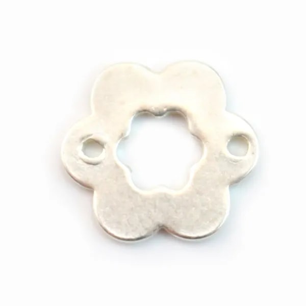 Intercalaire Fleur Plat Argent  925 12mm x 2pcs