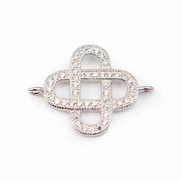 Spacer silver 925 and strass Celt Clover 13x20mm x 1pc