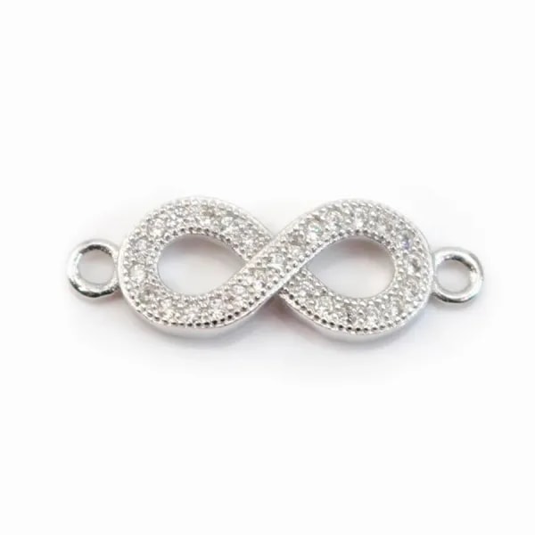 Intercalaire argent 925 et strass infini 7x21mm x 1pc