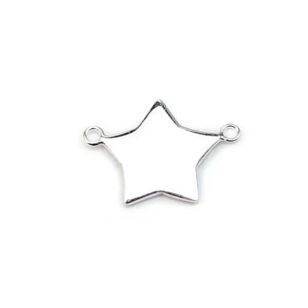 Rhodium 925 sterling silver clover charm 13mm x 1pc