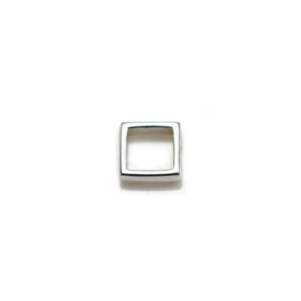 Spacer in 925 silver, in shape of squared, with 2 holes, 6mm x 4pcs