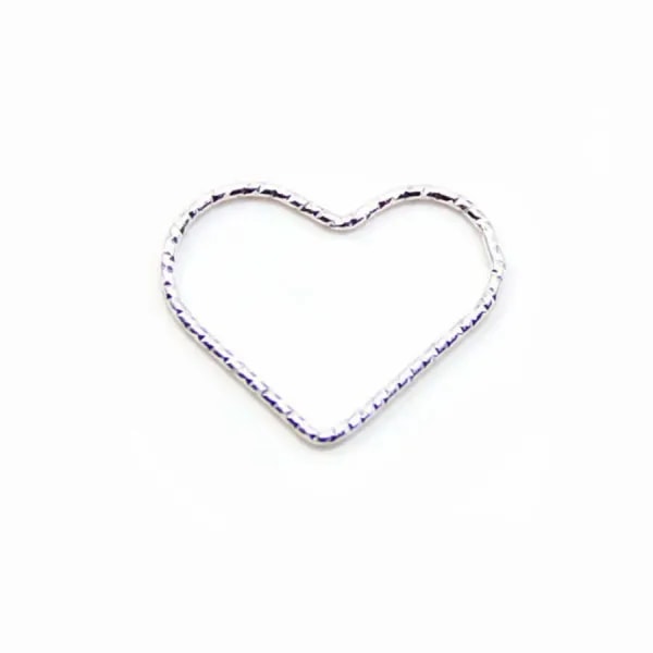 Intercalaire coeur martèle ,16x20mm, argent 925  x 2pcs