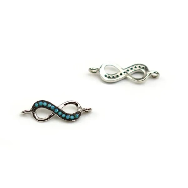 Intercalaire 8 infini turquoise reconstitué 5.5x18.5mm x 1pc