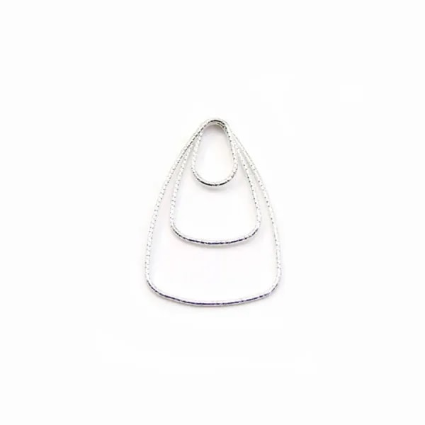 Intercalaire triple triangle martèle ,21x25mm, argent 925  x 1pc