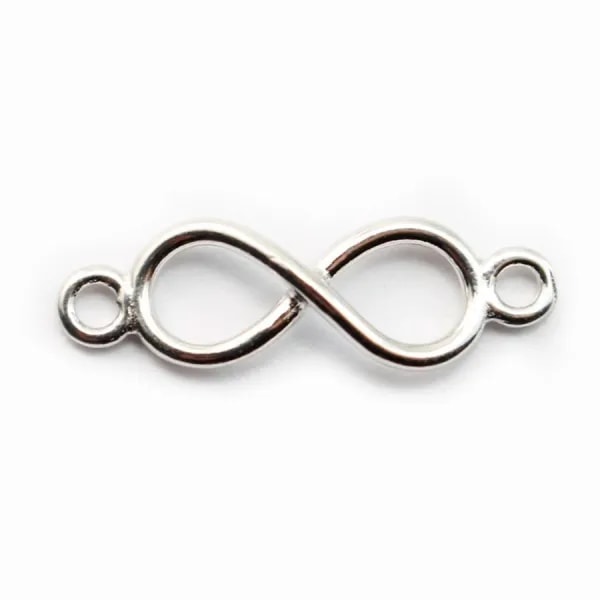 Argent 925 rhodie  pendantif  huit 6x19.5mm avec anneau 2.8mm x 1pc