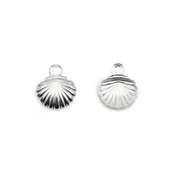Breloque coquillage 8x9mm en argent 925 x 2pcs