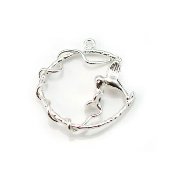 Pendentif  colibrie , argent 925 ,26mm x 1pc