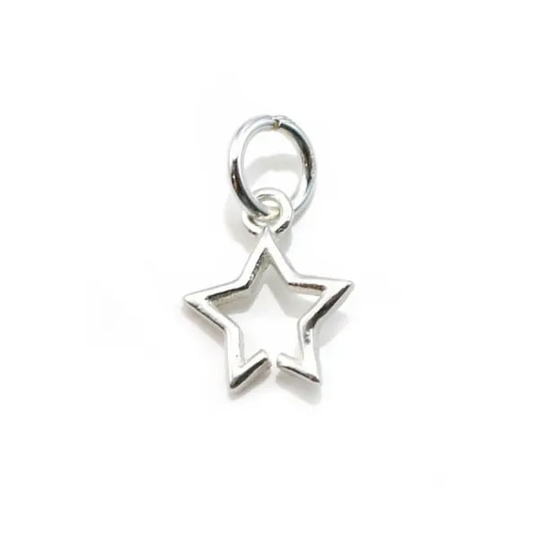 Intercalaire étoile ajourée, argent 925, 8x13.5mm x 2pcs