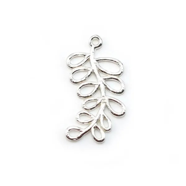 Breloque plume en argent 925 24mm x 1pc