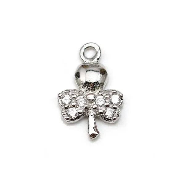 Breloque en argent 925 & zirconium, en forme de libellule mesurant 6.7x10mm x 1pc