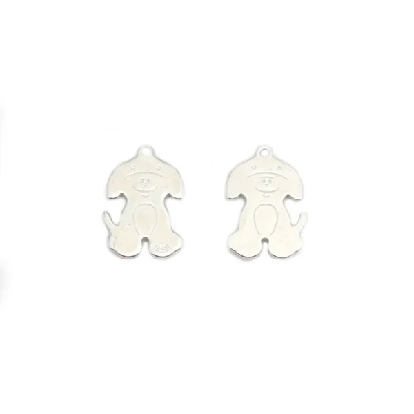 Breloque chien en argent 925  18x11mm x 1pc