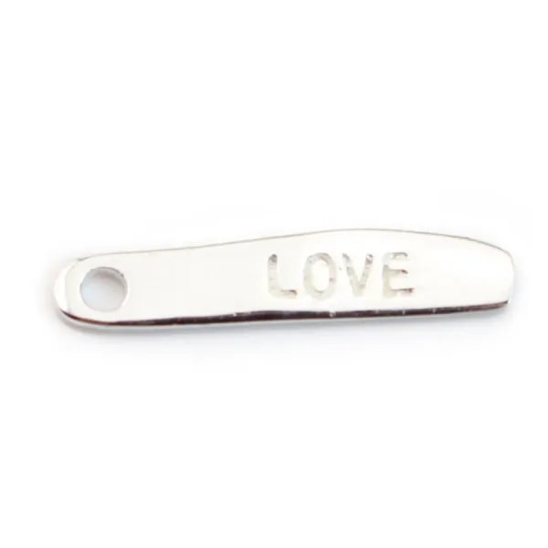 Breloque love  Argent 925 19x4mm x 2pcs 
