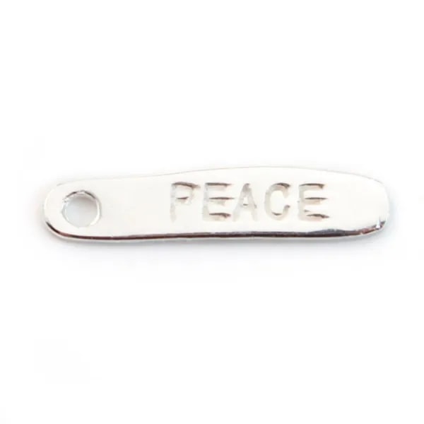 925 Sterling Silver  Peace charm 19x4mm x 1pc