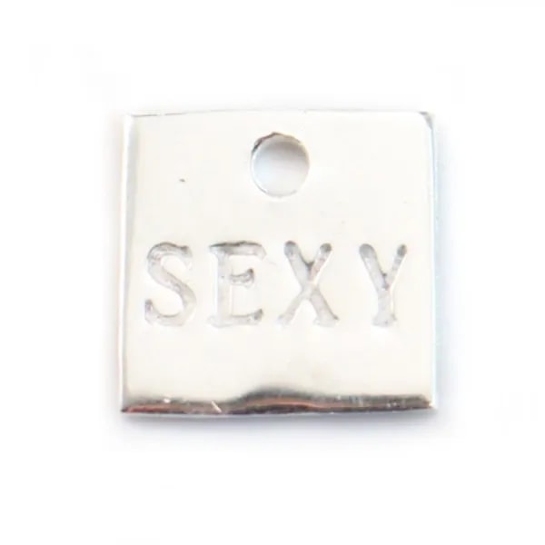 Breloque Carrée Sexy  Argent 925 10mm x 1 pcs