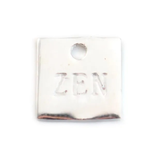 Breloque Carrée ZEN Argent 925 10 mm x 1 pcs 
