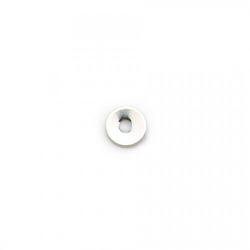 Disque 1 trou en argent 925  4 mm x 10pcs