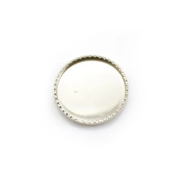Serti en argent 925, pour cabochon rond de 12mm x 2pcs