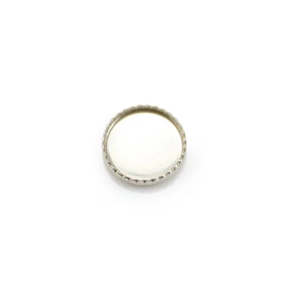 Serti en argent 925, pour cabochon rond de 8mm x 2pcs