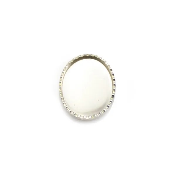 Serti en argent 925, pour cabochon de forme ovale, 8 * 10mm x 2pcs